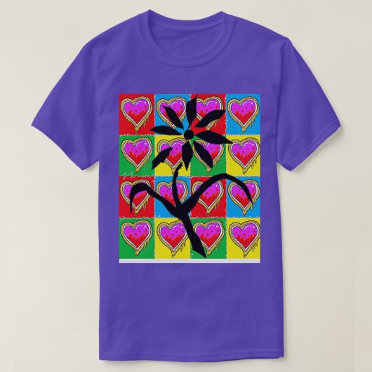T-shirt fleurs et coeurs (Design devant)