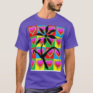 T-shirt fleurs et coeurs