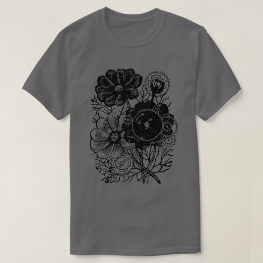 T-shirt Fleurs Et Engrenages (Design devant)
