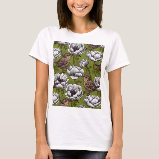 T-shirt Fleurs et fleurs blanches d'anémones (Devant)