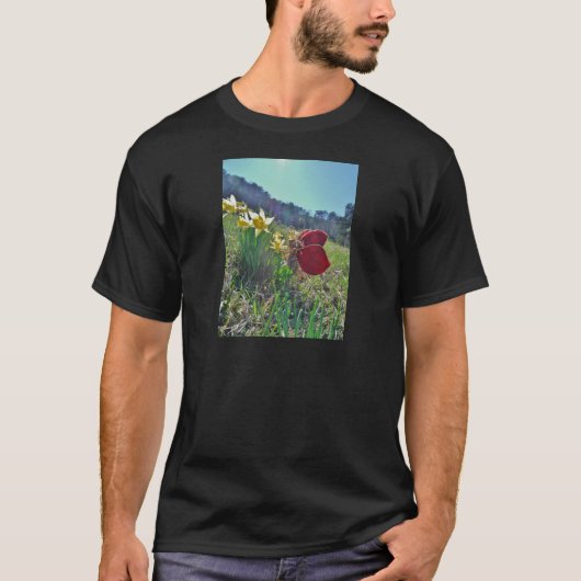 T-shirt Fleurs et fleurs jaunes (Devant)