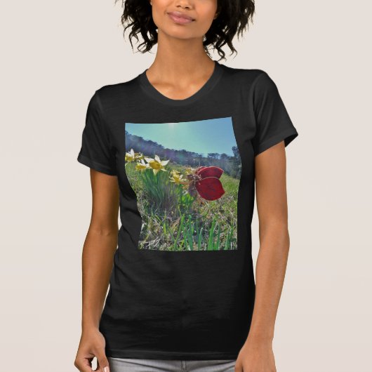 T-shirt Fleurs et fleurs jaunes (Devant)
