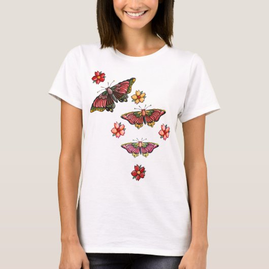 T-shirt Fleurs et papillons (Devant)