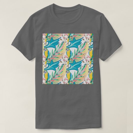 T-shirt Fleurs et perroquets (Design devant)