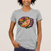 T-shirt Fleurs et pizzas (Devant)