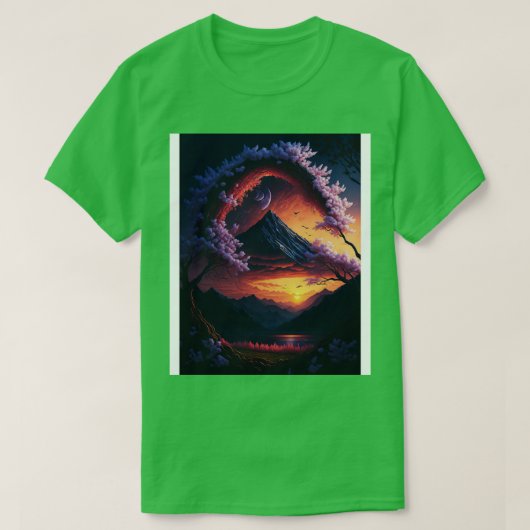 T-shirt Fleurs éthérées Sunset Serenity et Rainbow Refl (Design devant)