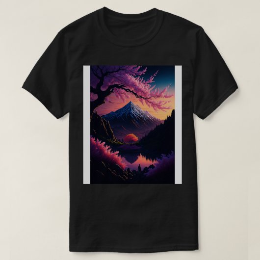T-shirt Fleurs éthérées Sunset Serenity et Rainbow Refl (Design devant)