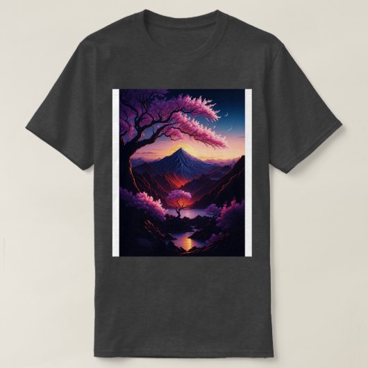 T-shirt Fleurs éthérées Sunset Serenity et Rainbow Refl (Design devant)