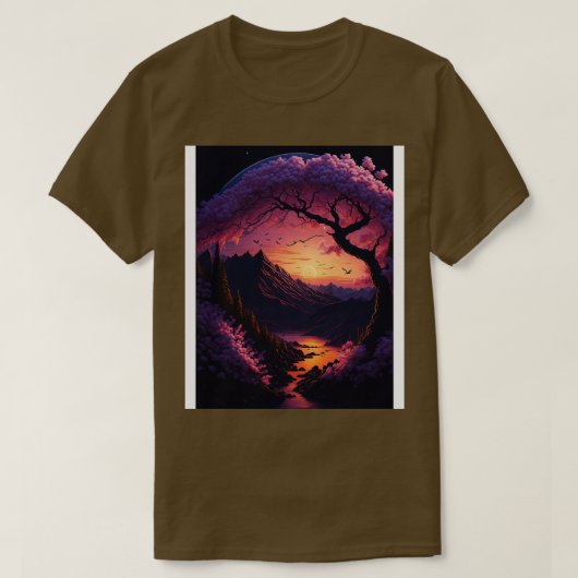 T-shirt Fleurs éthérées Sunset Serenity et Rainbow Refl (Design devant)