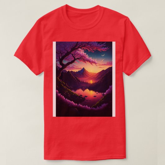 T-shirt Fleurs éthérées Sunset Serenity et Rainbow Refl (Design devant)