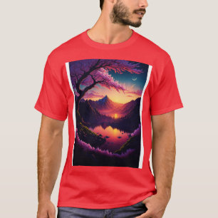 T-shirt Fleurs éthérées Sunset Serenity et Rainbow Refl