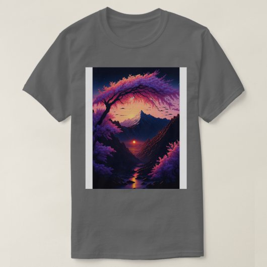 T-shirt Fleurs éthérées Sunset Serenity et Rainbow Refl (Design devant)