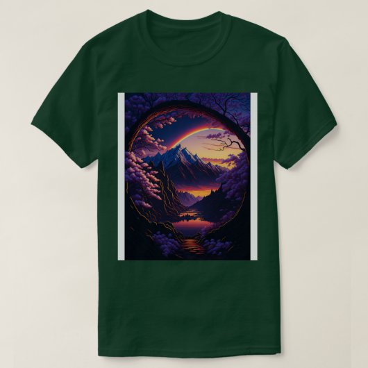 T-shirt Fleurs éthérées Sunset Serenity et Rainbow Refl (Design devant)