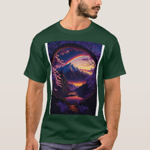 T-shirt Fleurs éthérées Sunset Serenity et Rainbow Refl