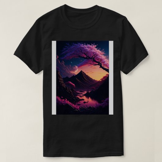 T-shirt Fleurs éthérées Sunset Serenity et Rainbow Refl (Design devant)