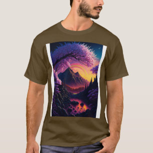 T-shirt Fleurs éthérées Sunset Serenity et Rainbow Refl
