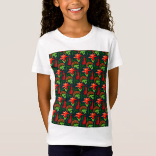 T-Shirt Fleurs Exotiques Colorées Motif de Feuilles