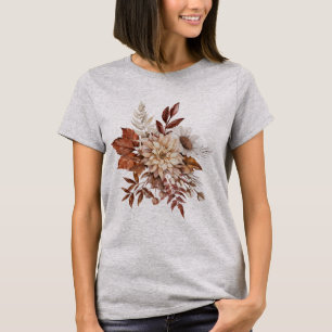T-shirt Fleurs Feuilles d'Automne Vintage