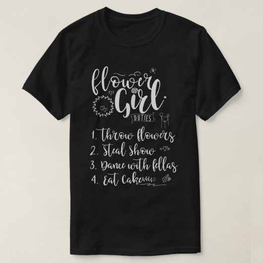 T-shirt Fleurs Filles Fonctions Fleurs Filles Réception (Design devant)