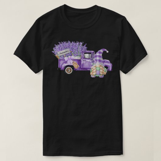 T-shirt Fleurs Fleurs Fleurs Fleurs de Camion Violet Laven (Design devant)