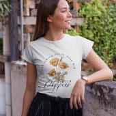 T-shirt Fleurs Fleurs sauvages rétro de pavot jaune