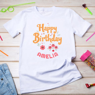 T-Shirt Fleurs florales Bonne manipulation d'anniversaire
