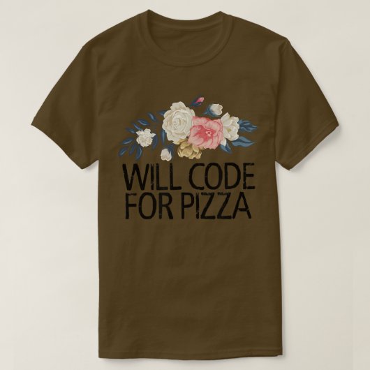 T-shirt Fleurs Florales Sarcastique Funny Code Pour La Piz (Design devant)