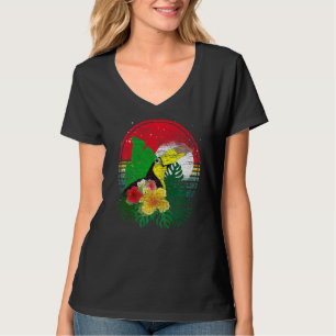 T-shirt Fleurs Forêt de pluie Oiseau d'animal Floral Retro