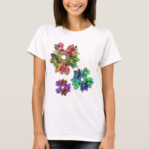 T-shirt Fleurs fractales abstraites 2D