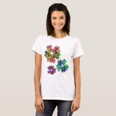 T-shirt Fleurs fractales abstraites 2D (Devant entier)