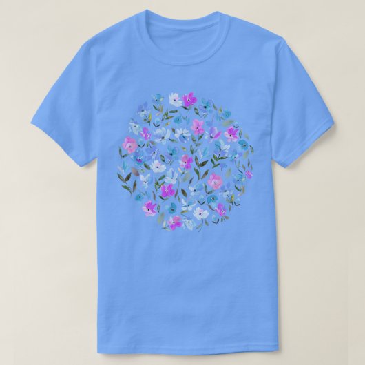 T-shirt Fleurs fraîches violet (Design devant)