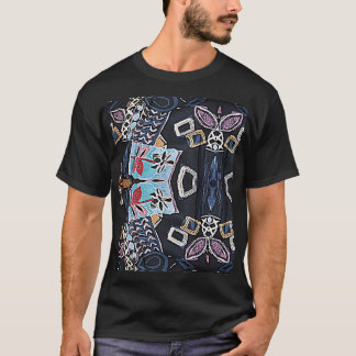 T-shirt Fleurs géométriques Cool Hip Design noir