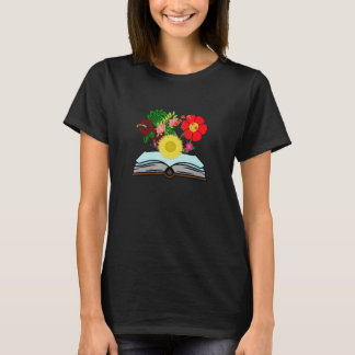 T-shirt Fleurs Grandissant À Partir Du Livre Plante Connai