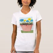 T-shirt Fleurs imaginaires dans un pot de fleurs avec des (Devant)