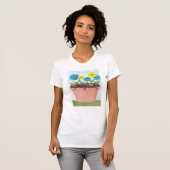 T-shirt Fleurs imaginaires dans un pot de fleurs avec des (Devant entier)