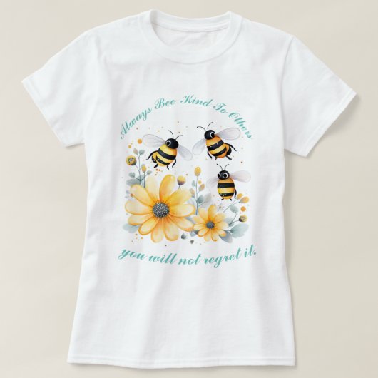 T-shirt fleurs inspirantes être gentil (Design devant)