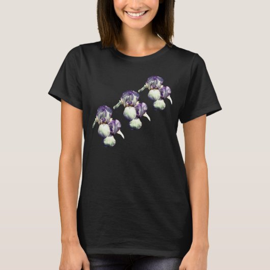 T-shirt Fleurs Iris Pourpres (Devant)