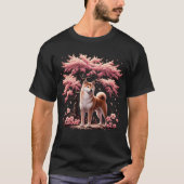 T-shirt Fleurs japonaises Shiba Inu Cherry Blossom Trees (Devant)