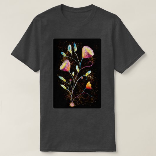 T-shirt Fleurs jaunes dans l'espace (Design devant)