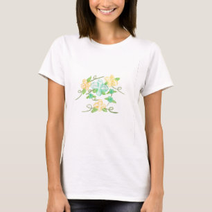 T-shirt Fleurs jaunes et bleues