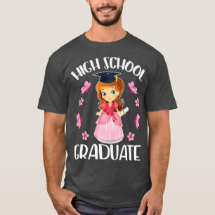 T-shirt Fleurs Joyeuses Fille Secondaire Lycée Diplômée Cl