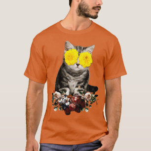 T-shirt Fleurs Kitten Cute Little Cat Collage