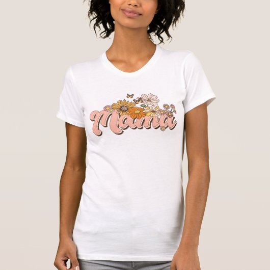 T-shirt Fleurs Mama rétro (Devant)