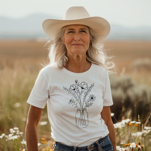 T-shirt Fleurs Mason Jar