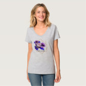 T-shirt Fleurs modernes bleues (Devant entier)
