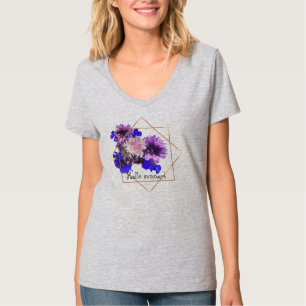 T-shirt Fleurs modernes bleues