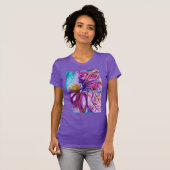 T-SHIRT FLEURS MORTES BLANCHES EN ROSE, PARKLES D'OR (Devant entier)