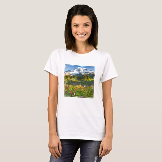 T-shirt Fleurs | Mt. Rainier Fleurs sauvages (Devant entier)