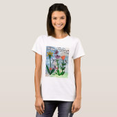 T-shirt Fleurs Notes musicales et joies (Devant entier)