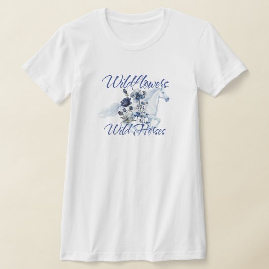 T-shirt Fleurs occidentales Chevaux (Poser)